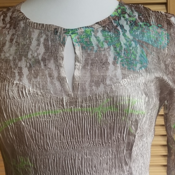 Komarov Crinkled Keyhole Dress with 3/4 Sleeves - Picture 4 of 4